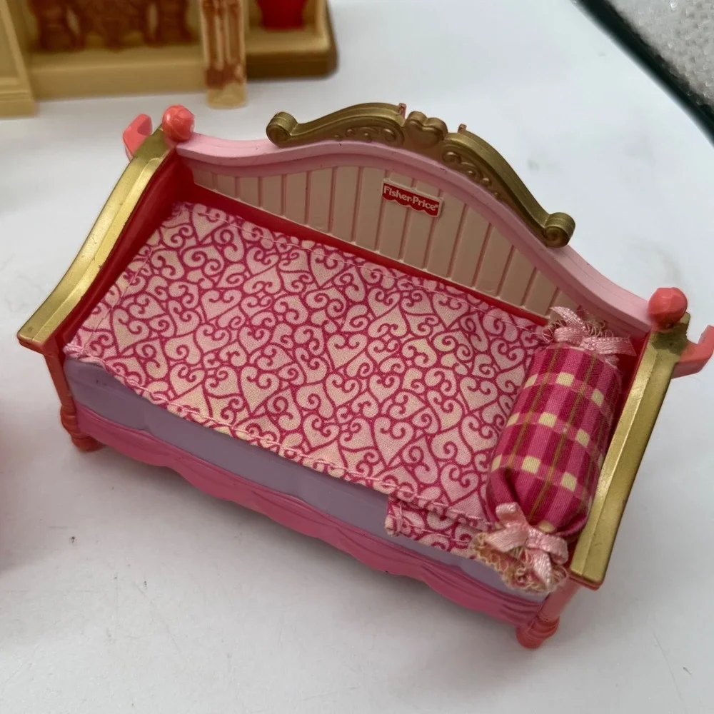 Fisher Price Loving Family Dollhouse Furniture Lot Fireplace Bed Bassinet